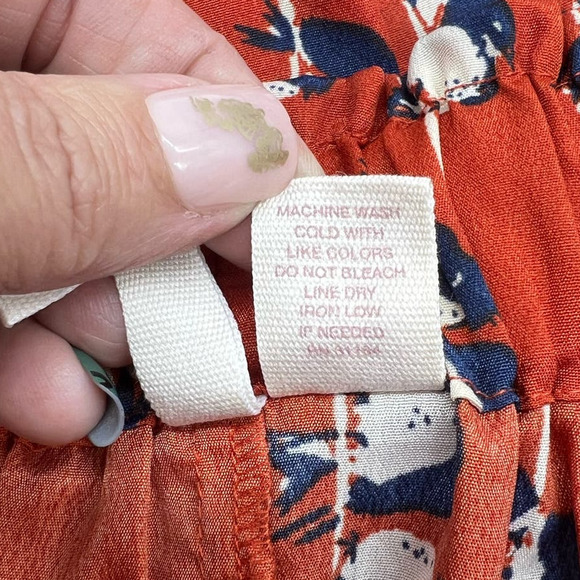 RED CAMEL Women's Elastic Waist Slip On Mini Skirt Bird Design Size Medium - Picture 6 of 8